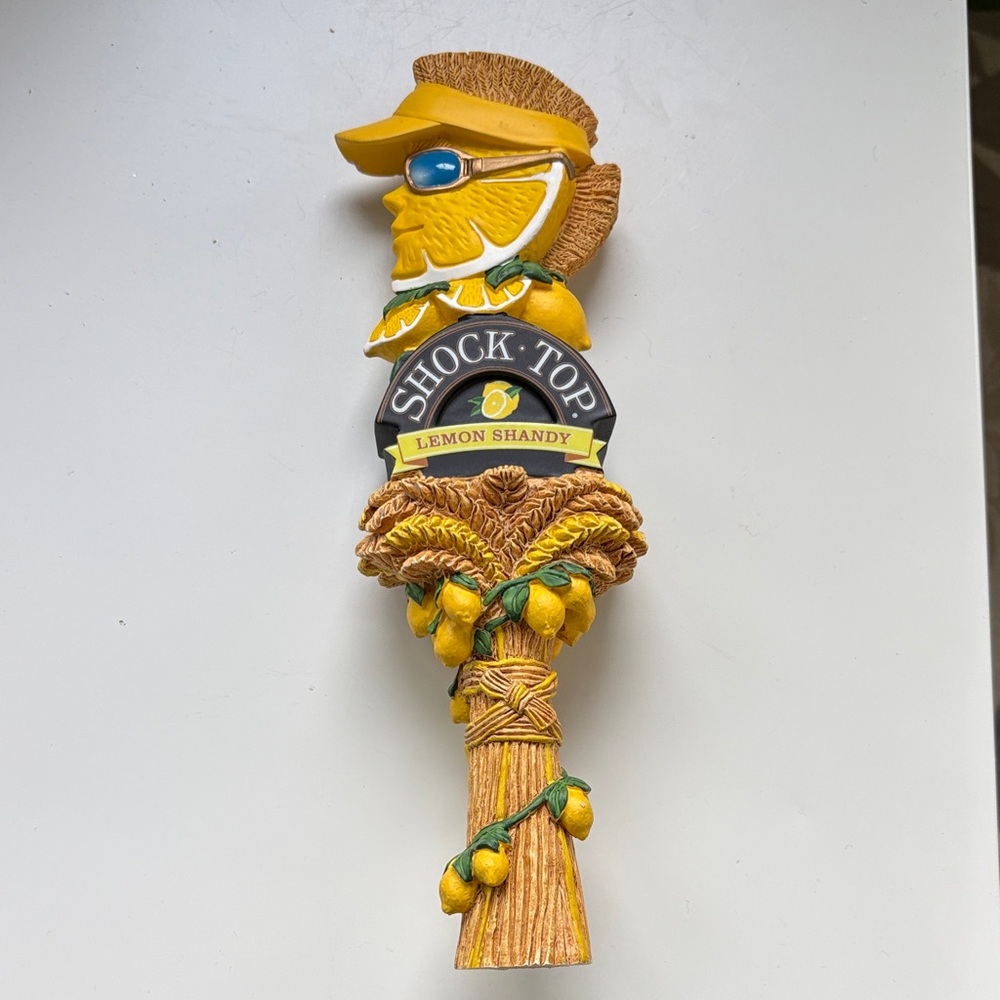 Shock Top Lemon Shandy Tap Handle - Yellow and Brown